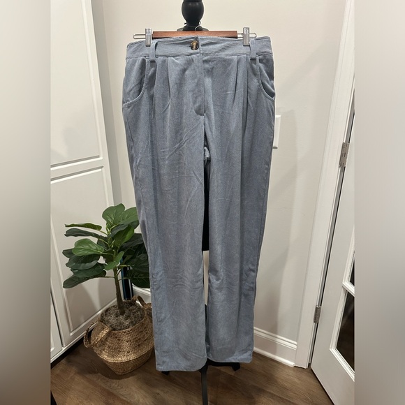 HALARA Pants - Halara Baby Blue Corduroy Stretch Trousers Size M Tall